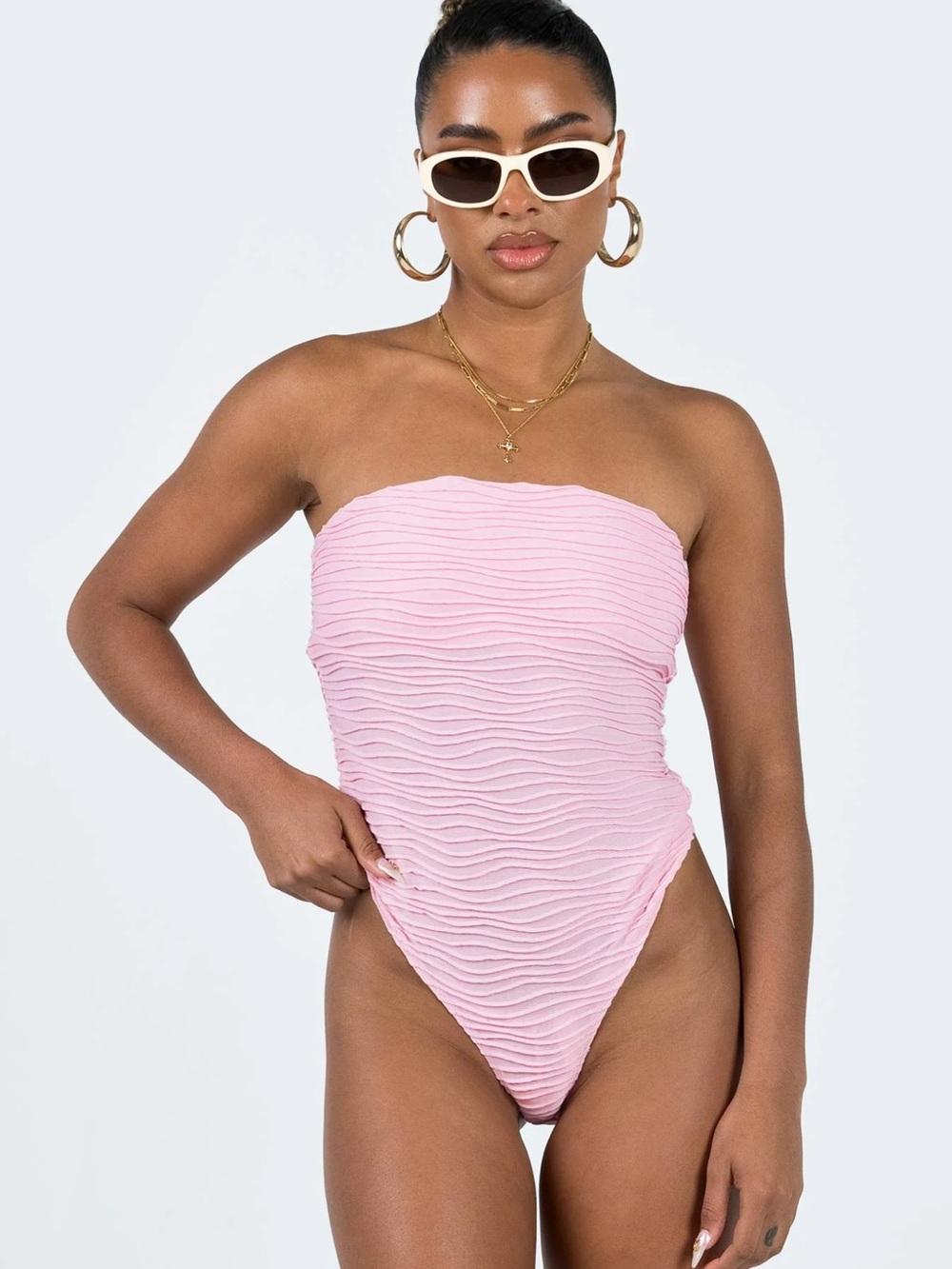 Princess Polly Pink Bodysuit Makena Strapless